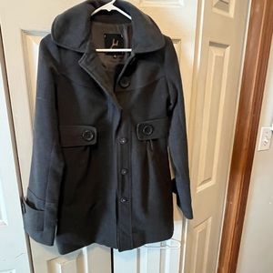 Girls grey pea coat with hood